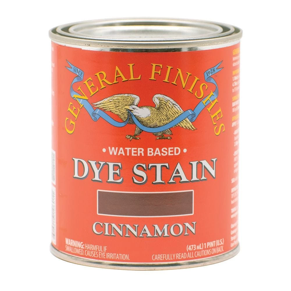 General Finishes Water Based Dye Stain, Cinnamon, Pint 3 General Finishes Water Based Dye Stain, Cinnamon, Pint