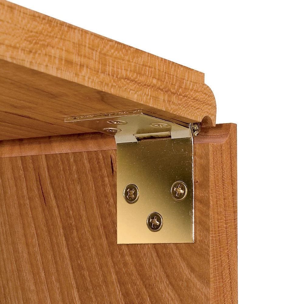 Brass-Plated Drop Leaf Hinges For Shaped Edges 3 Brass-Plated Drop Leaf Hinges For Shaped Edges