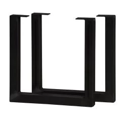 U-ShapedWelded Steel Table Leg Set, Black