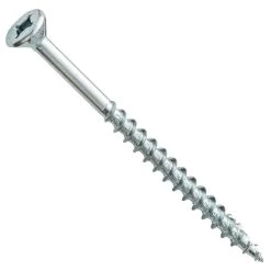 Centerline #8 X 2-1/2'' Flat Head Square X Self-Countersinking Fluted-Tip Wood Screws, Zinc, 100-Pack