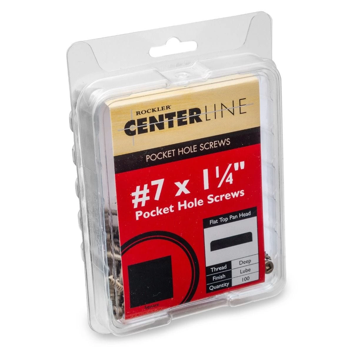 Centerline #7 X 1-1/4'' Pan Head Square Drive Pocket Hole Screws, Coarse Thread, Lube Finished, 200-Pack 4 Centerline #7 X 1-1/4'' Pan Head Square Drive Pocket Hole Screws, Coarse Thread, Lube Finished, 200-Pack - Image 2