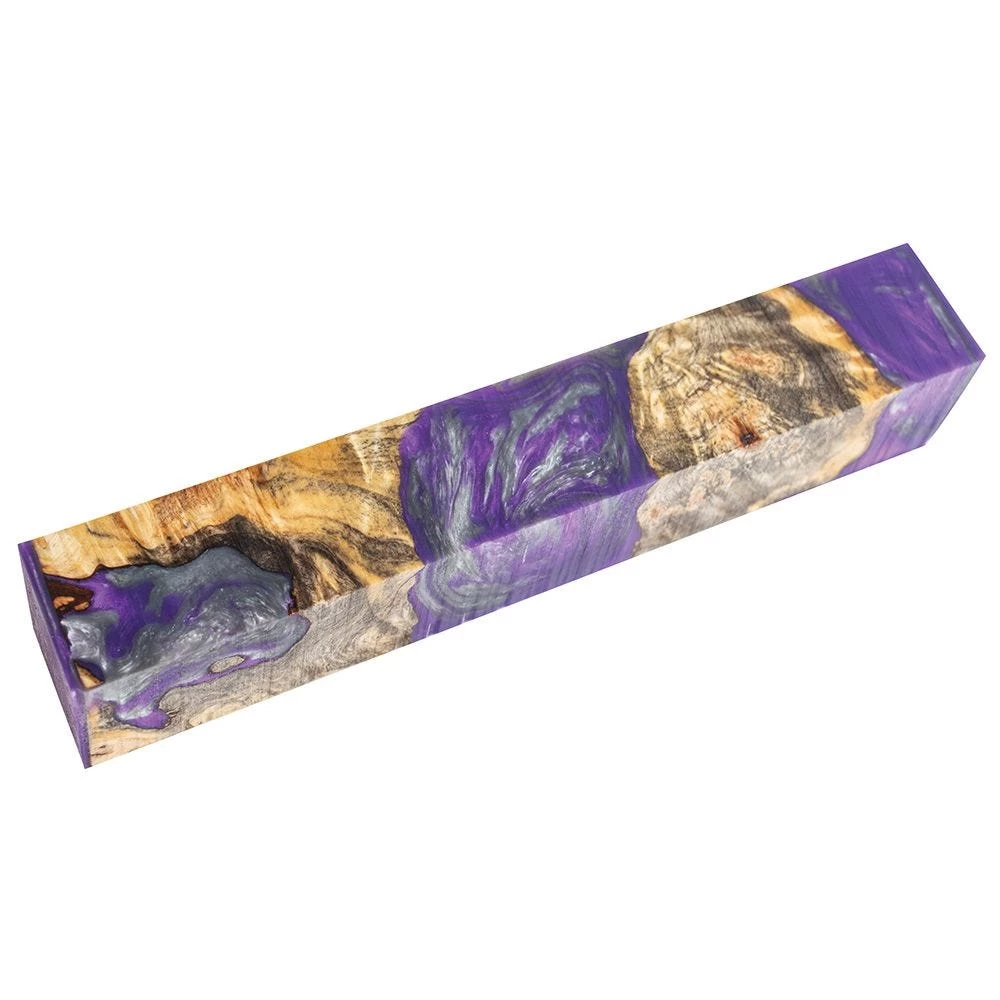 Hybridz Burl Buckeye Pen Blank, Silver Purple 3 Hybridz Burl Buckeye Pen Blank, Silver Purple