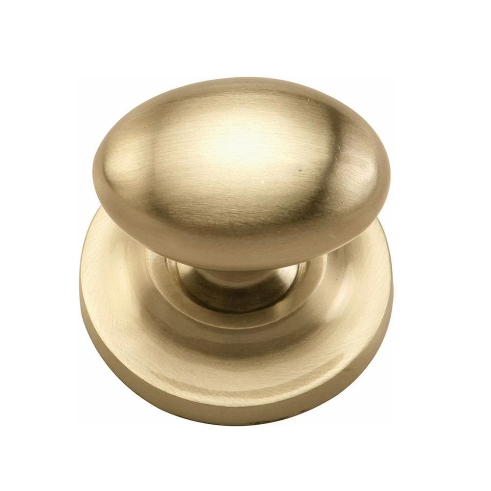 1-1/2''Egg Cabinet Knob On Rose, Satin Brass 3 1-1/2''Egg Cabinet Knob On Rose, Satin Brass