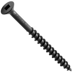 Centerline #10 X 2-1/2'' Flat Head Square Drive Wood Screws, Black, 100-Pack