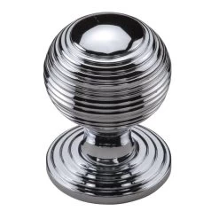 Reeded Cabinet Knob On Rose