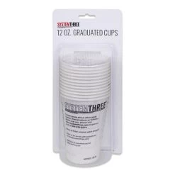 System Three 12 Oz. Graduated Paper Mixing Cups, 12-Pack