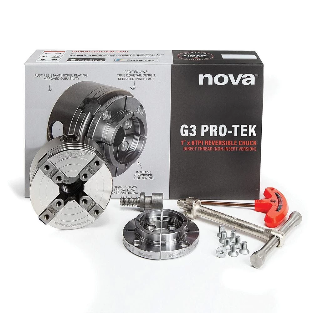 Nova 48291 Pro-Tek G3 Chuck With 2'' Jaws, 1''x 8 TPI Direct Thread 4 Nova 48291 Pro-Tek G3 Chuck With 2'' Jaws, 1''x 8 TPI Direct Thread - Image 2