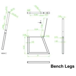 Welded Steel Bench/Chair Leg Set With Backrest, Unfinished -Best Tool Shop 67244 07 1000