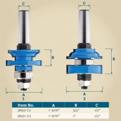 Rockler Bead In-Stile And Rail Router Bit Set - 1/2" Shank