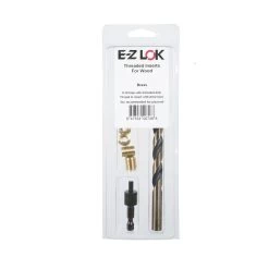 E-Z Knife Threaded Insert Installation Kit For Hard Wood - Brass - 1/4-20