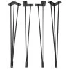 28'' I-Semble 3-Rod Hairpin Table Legs W/Adjustable Feet, 4-Pack, Black -Best Tool Shop 87620 01 1000