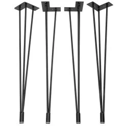 I-Semble 3-Rod Hairpin Table Legs W/Adjustable Feet, 4-Pack, Black -Best Tool Shop 87620 01 1000 1