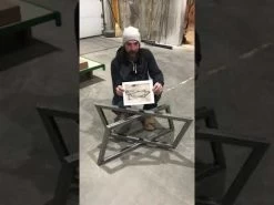 15-1/2''H Rhombus Welded Steel Coffee Table Base, Unfinished